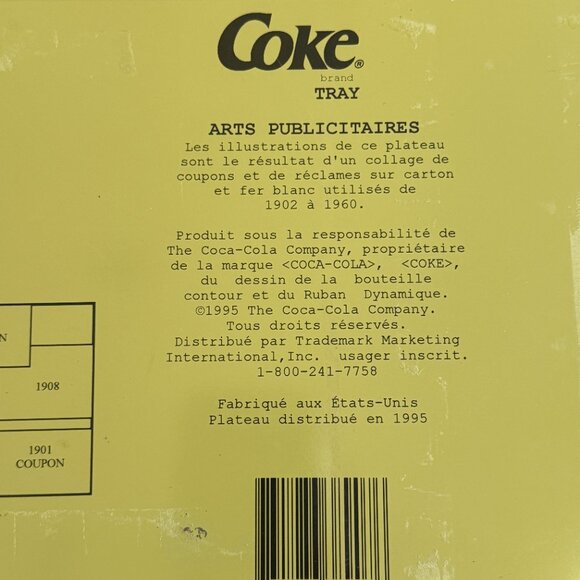 1995 Black Metal Coca Cola Tray Featuring a Collage of Vintage Advertisements - Picture 9 of 13